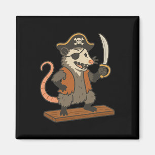 Pirate Opossum Funny Halloween Kostüm Possum Liebe Magnet