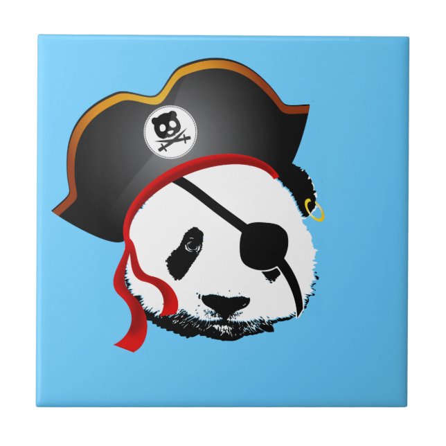Pirate Panda Fliese (Vorderseite)