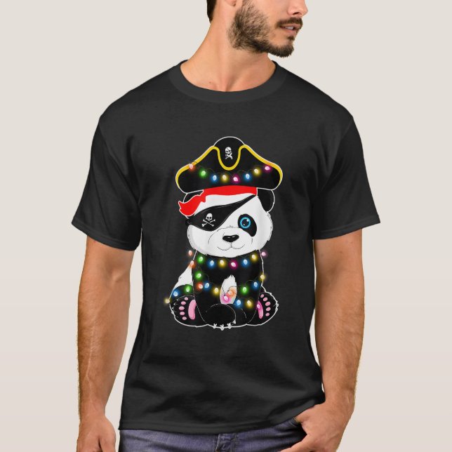 Pirate Panda Lights Pajama for N T-Shirt (Vorderseite)