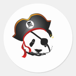 Pirate Panda Runder Aufkleber