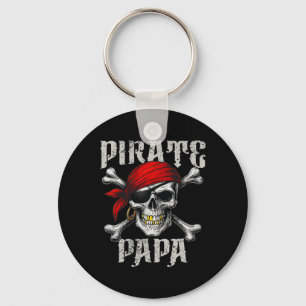 Pirate Papa Piratenflagge Flag und Schädelknochen Schlüsselanhänger