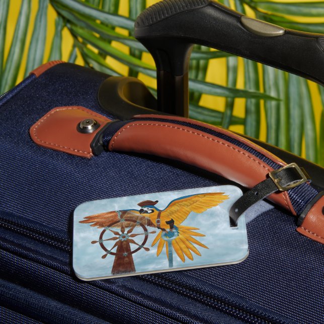 Pirate Parrot Gepäckanhänger (Vorderseite Insitu 3)