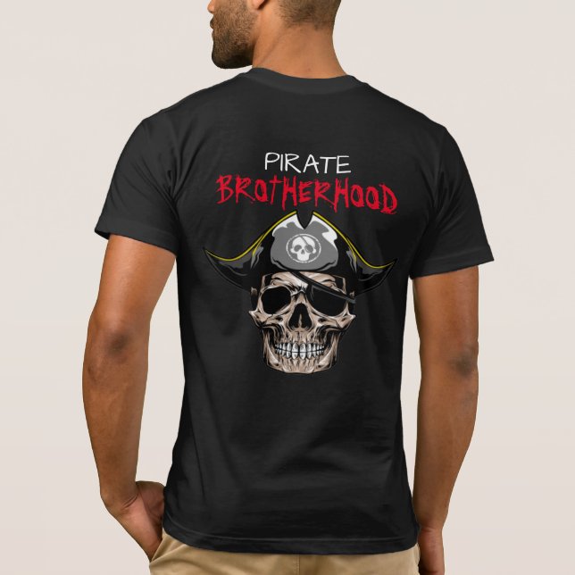 Pirate Party Adult SKULL BROTHERHOOD T - Shirt (Rückseite)