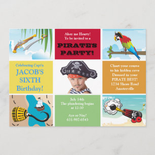 Pirate Party Foto Geburtstag Einladung