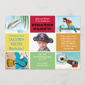 Pirate Party Foto Geburtstag Einladung