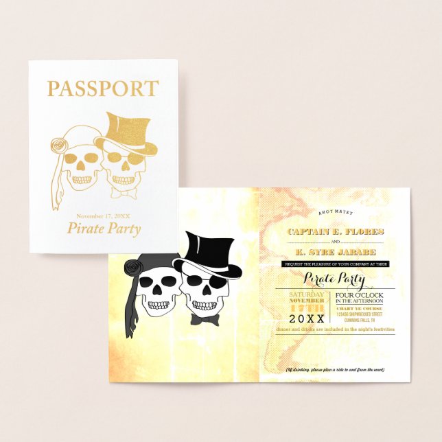 Pirate Party Gold Foil Passport Folienkarte (Anzeige)