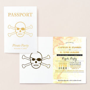 Pirate Party Gold Foil Passport Folienkarte