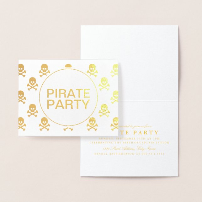 Pirate Party Gold Foil Skull Strip Folienkarte (Anzeige)