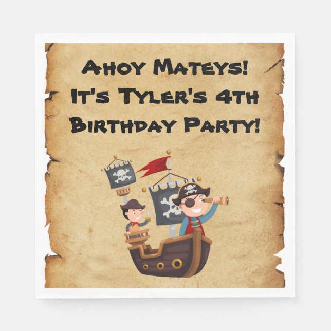 Pirate Party Personalisiert Napkins Serviette (Vorderseite)