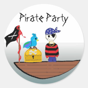 Pirate Party Runder Aufkleber