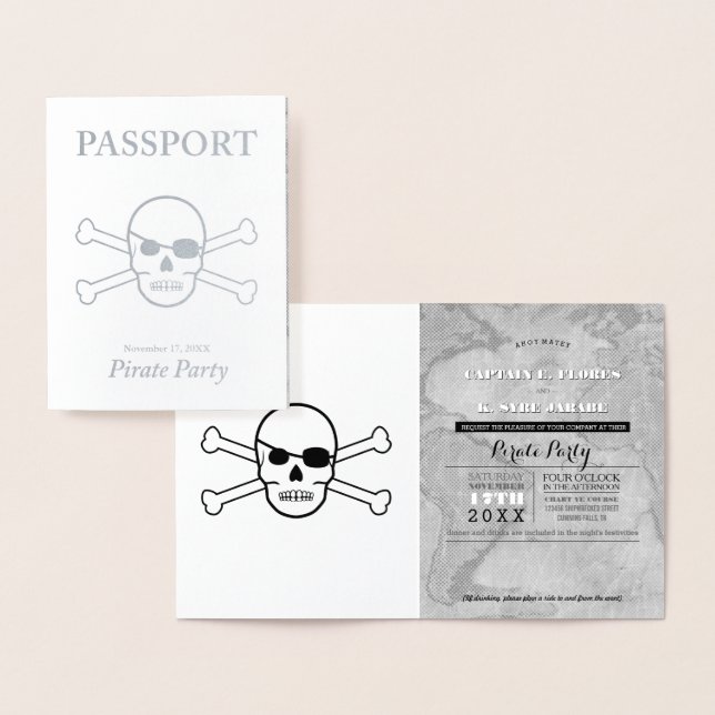 Pirate Party Silver Foil Passport Folienkarte (Anzeige)