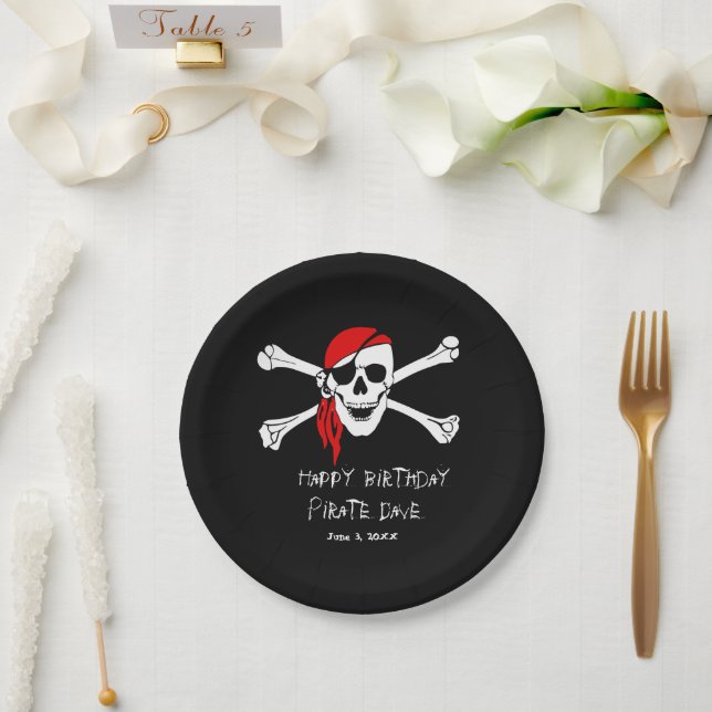Pirate Party Skull und Crossbones Paper Teller (Hochzeit)