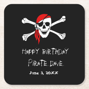 Pirate Party Skull und Crossbones Paper Untersetze Rechteckiger Pappuntersetzer
