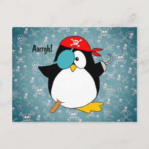 Pirate Penguin Postkarte