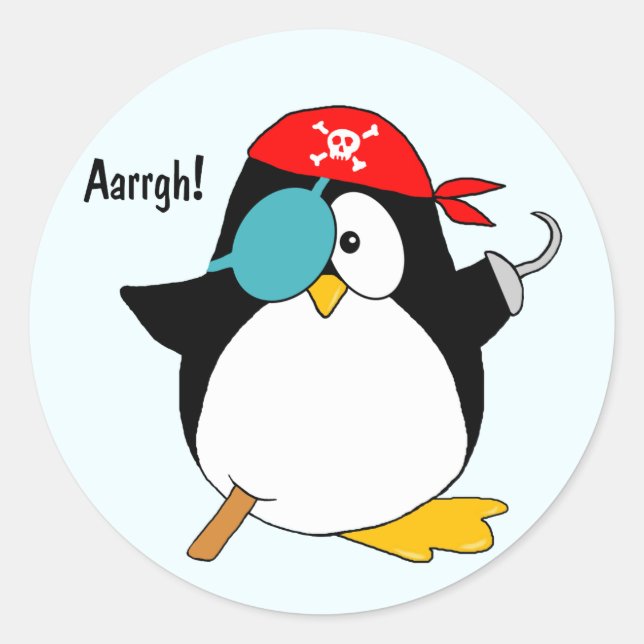Pirate Penguin Runder Aufkleber (Vorderseite)