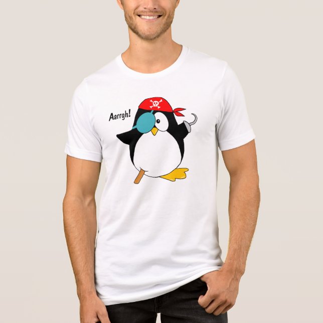 Pirate Penguin Tri-Blend Shirt (Vorderseite)