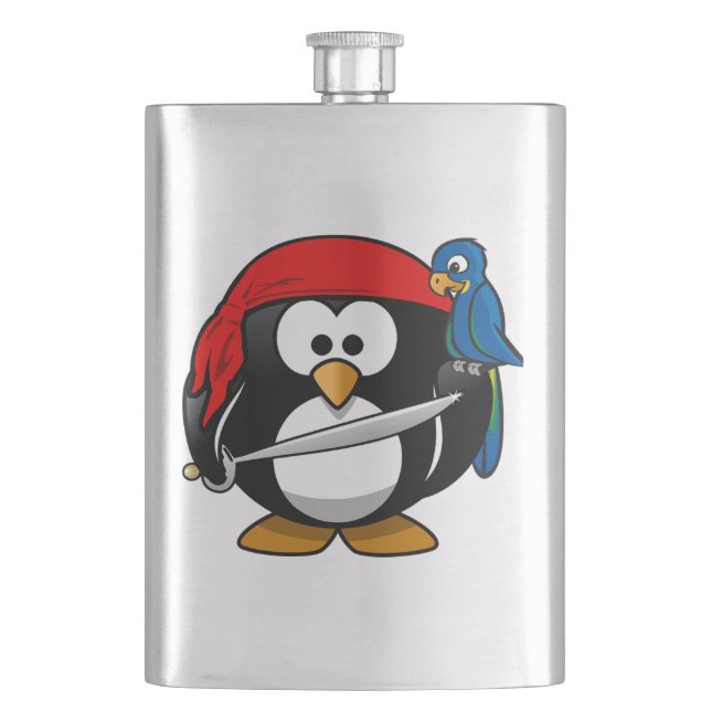 Pirate Penguin und Parrot Flachmann (Vorderseite)