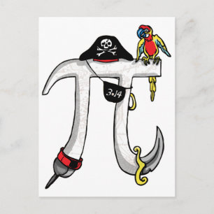 Pirate Pi Day Gear Postkarte