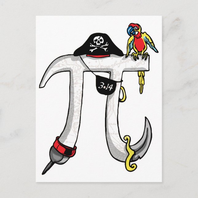 Pirate Pi Day Gear Postkarte (Vorderseite)