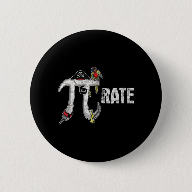 Pirate Pi Day Pirate Lover Fun Pi Day T-Shirt Button (Vorderseite)