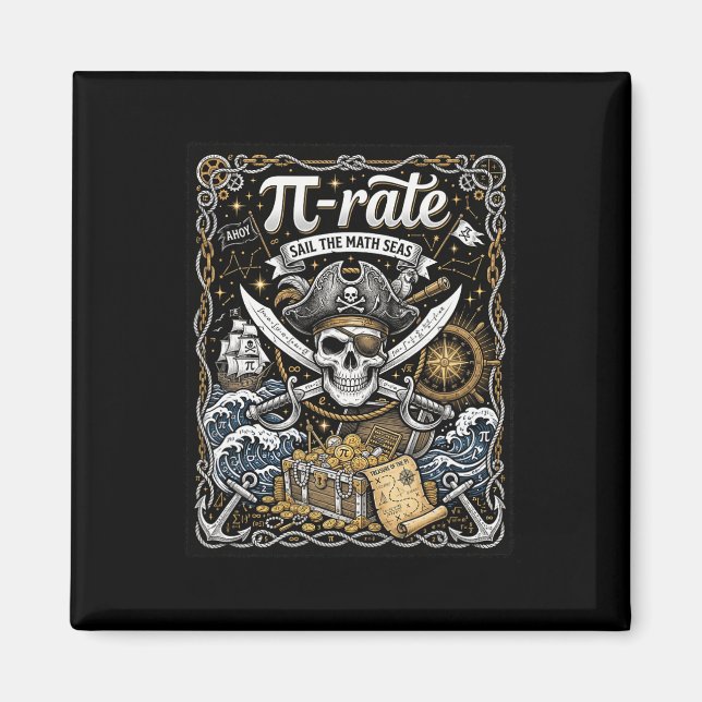 Pirate Pi Rate Für Pi Tag Mathe Piraten Lehrer Sch Magnet (Vorne)