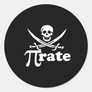 Pirate Pi Rate Shirt für Pi Day Matates Pirates Runder Aufkleber