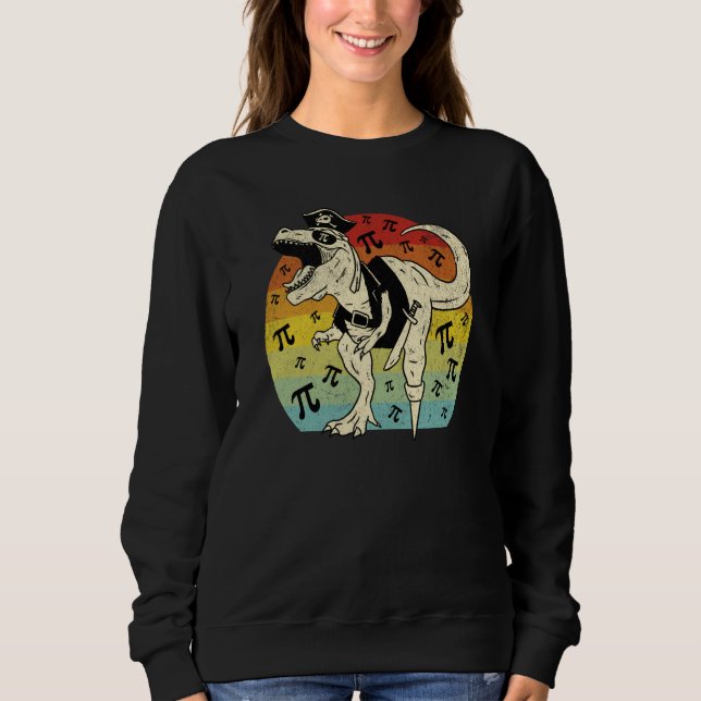 Pirate Pie Dinosaur Rex Retro Sunset Vintage Sweatshirt (Vorderseite)
