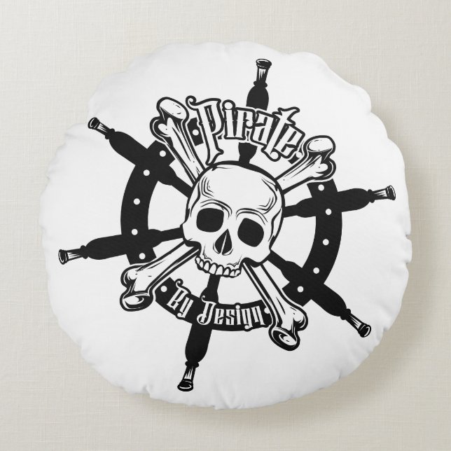 Pirate Pillow Round Rundes Kissen (Vorderseite)