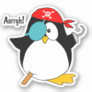 Pirate-Pinguin-Konversation Aufkleber