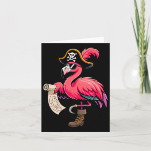 Pirate Pink Flamingo Funny Halloween Party Kostüm Karte