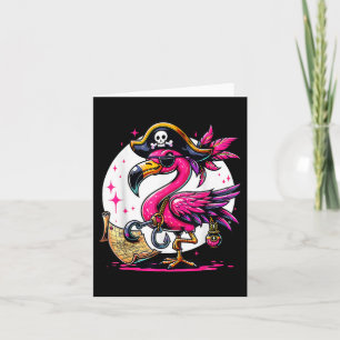 Pirate Pink Flamingo Halloween-Party - Piratenflag Karte