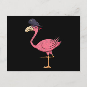 Pirate Pink Flamingo mit Eyepatehalpie Ankündigungspostkarte