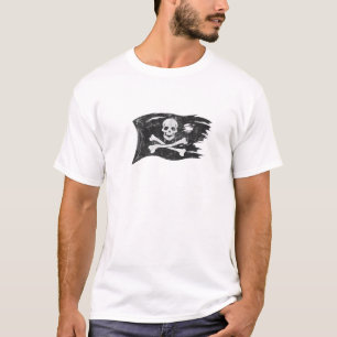 Pirate, Pirate Flag Print Motif Flag T-Shirt