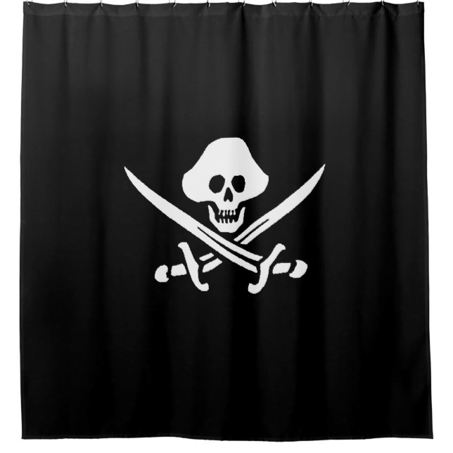 Pirate Piratenflagge Duschvorhang (Vorderseite)