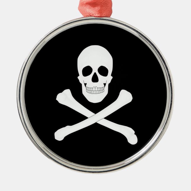 Pirate (Piratenflagge) Flag Keramik Ornament Aus Metall (Vorne)