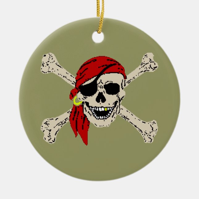 Pirate Piratenflagge Keramik Ornament (Vorne)