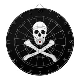 Pirate (Piratenflagge) (Schädel und Kreuzknochen) Dartscheibe