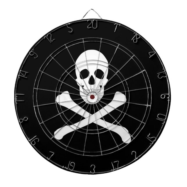 Pirate (Piratenflagge) (Schädel und Kreuzknochen) Dartscheibe (vorne)