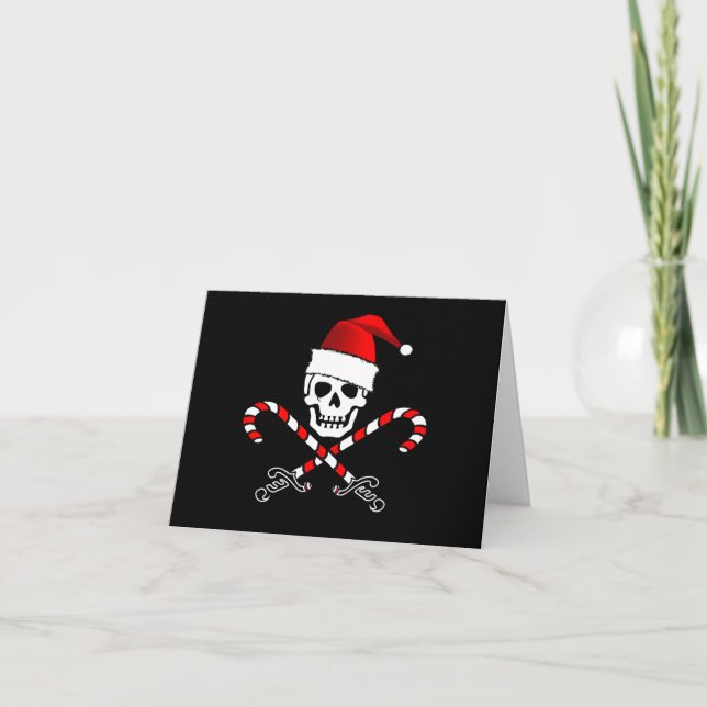 Pirate Piratenflagge Weihnachtskarte Feiertagskarte (Vorderseite)