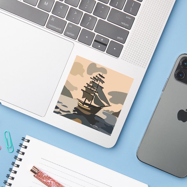 Pirate Pirates Ship Adventure Pirate Aufkleber (Laptop mit iPhone)