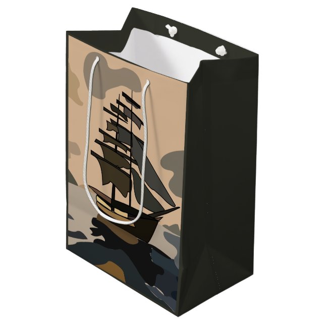 Pirate Pirates Ship Adventure Pirate Mittlere Geschenktüte (Vorderseite Schrägansicht)