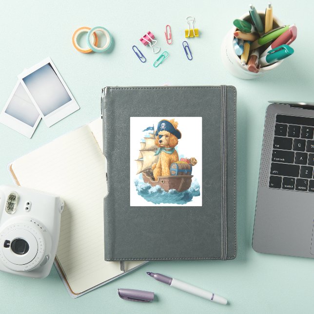 Pirate Poodle � Funny Sea Dog Aufkleber (iPad Hülle)