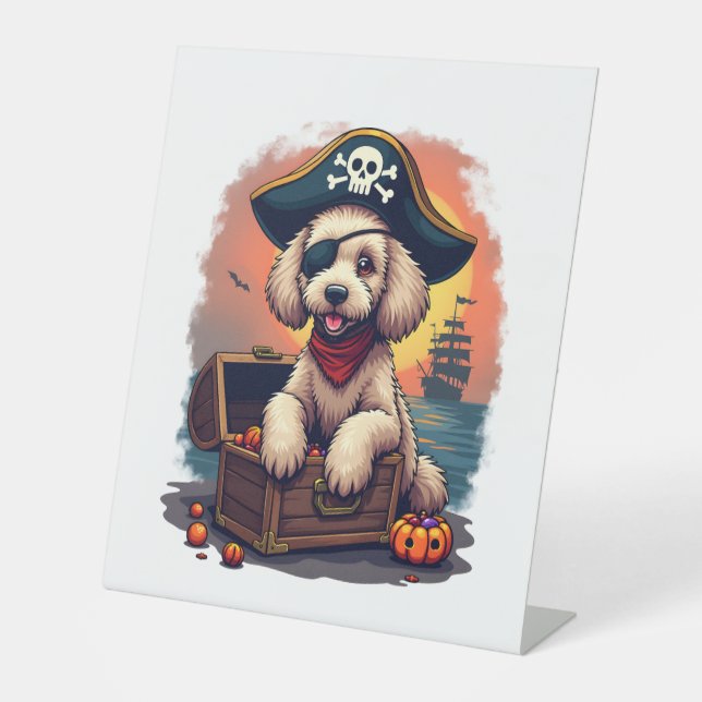 Pirate Poodle Plunder Sockelschild (Vorderseite)