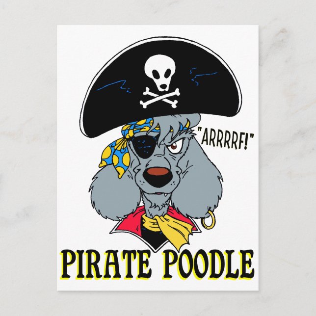 Pirate Poodle Postkarte (Vorderseite)