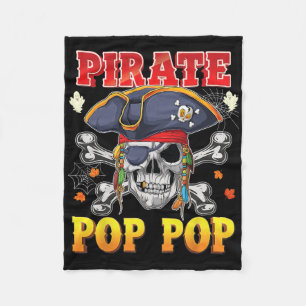 Pirate Pop-Pop Skull Crossbones Halloween Kostüm Fleecedecke