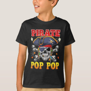 Pirate Pop-Pop Skull Crossbones Halloween Kostüm T-Shirt