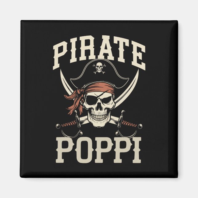 Pirate Poppi Funny Captain Matching Halloween Cost Magnet (Vorne)