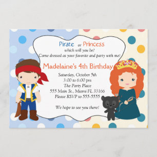 Pirate Princess Einladung Kindergeburtstag Party
