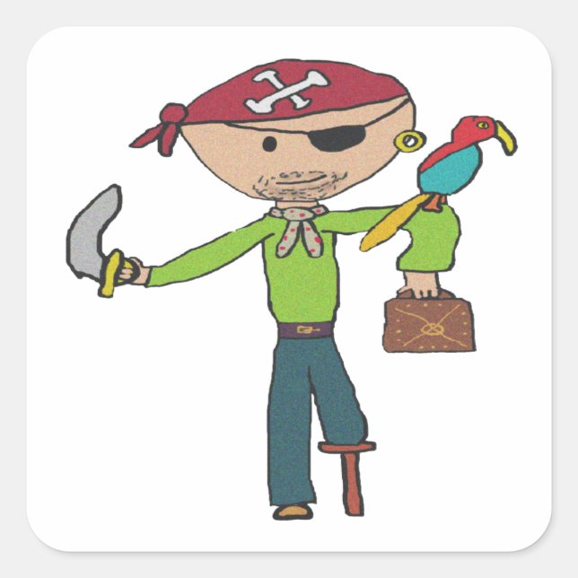 Pirate Quadratischer Aufkleber (Vorderseite)