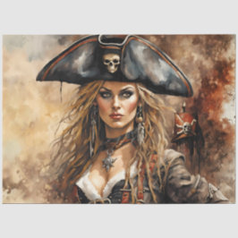 Pirate Queen | Nautical Caribbean Decoupage Paper Seidenpapier